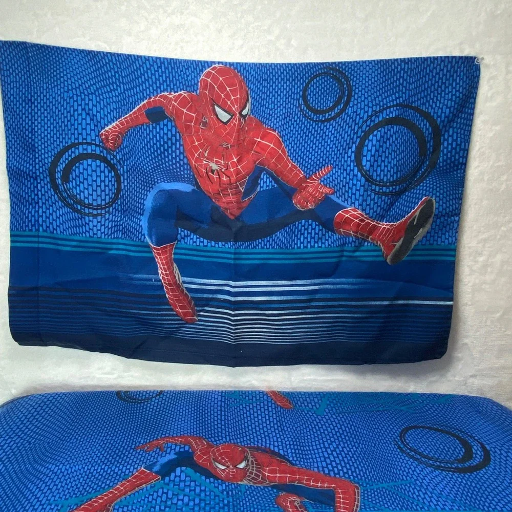 Spider Man Twin Flat‎ Sheet & Pillowcase Superhero Kids Bedding